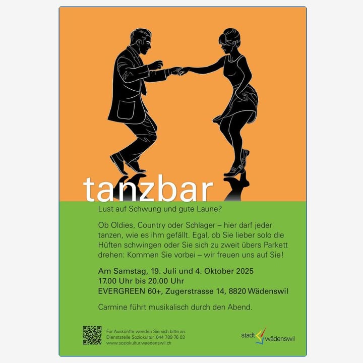 💃🕺Premiere im EVERGREEN Treff 60+ 💃🕺 
«tanzbar»  …