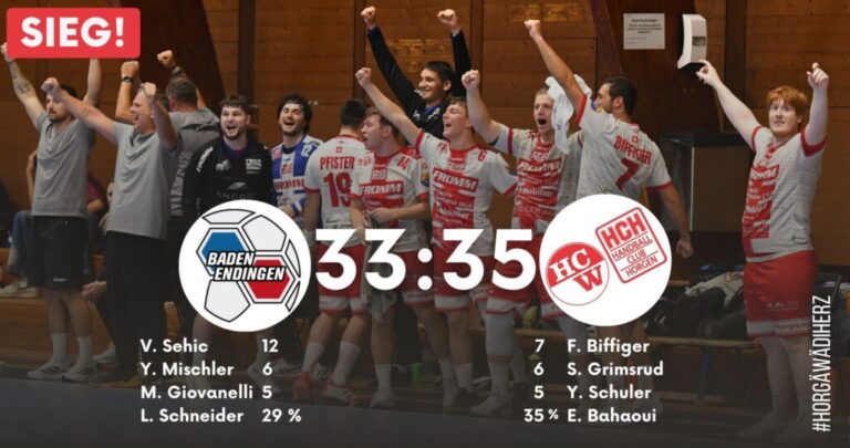 Spielbericht NLB: HSG Baden-Endingen – SG Wädenswil/Horgen