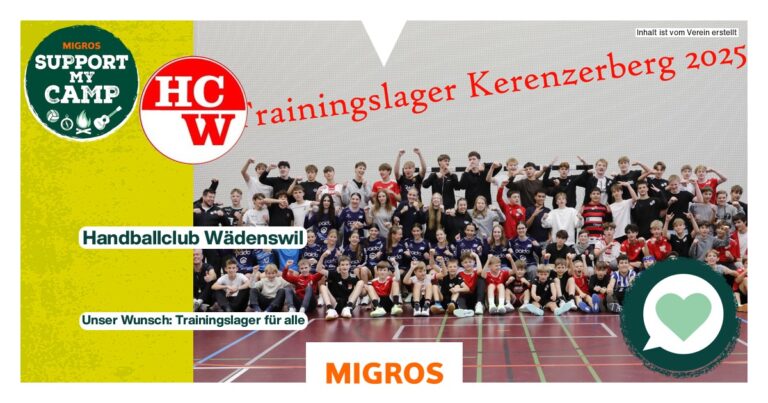 Migros «Support my Camp»: HCW Trainingslager für Alle