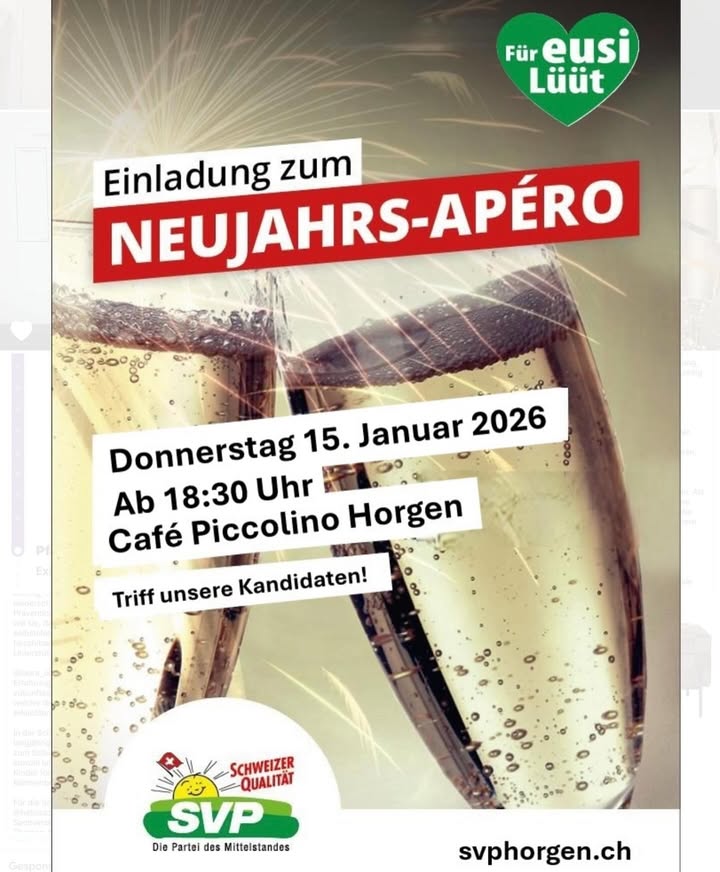 Am Donnerstag, 15. Januar, Neujahrs-Apéro, ab 18:30 im Café Picc …