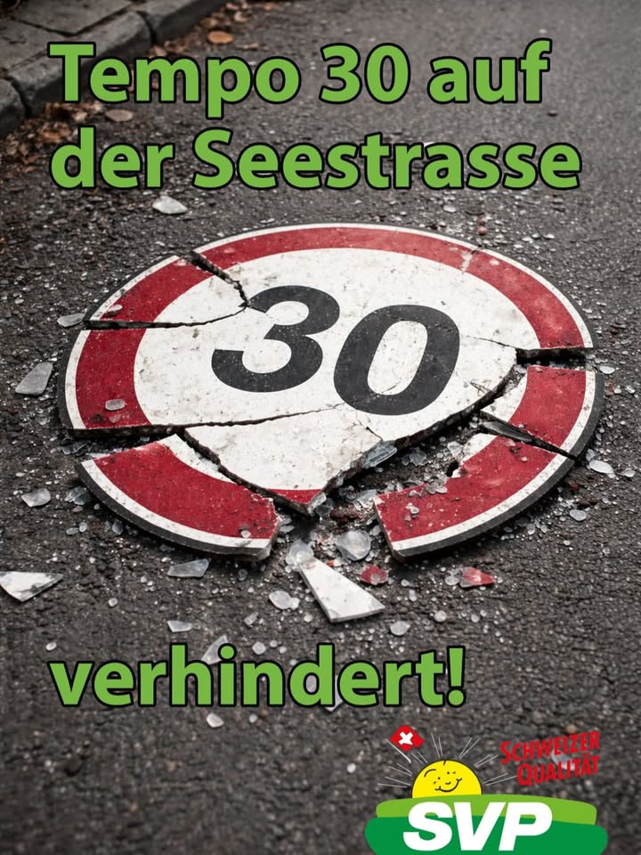 Tempo 30 auf der Seestrasse verhindert! 
Grossartige Neuigkeiten …