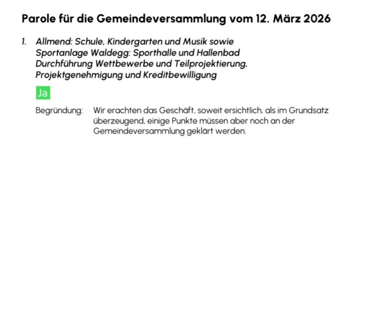 Bevor es vergessen geht: Es stehen nicht nur die Personenwahlen an …