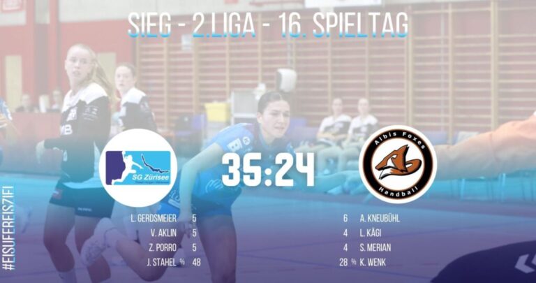 Spielbericht Frauen, 2. Liga: SG Zürisee – SG Albis Foxes Handb …