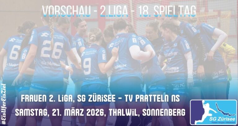 Vorschau, Frauen 2. Liga: SG Zürisee – TV Pratteln NS