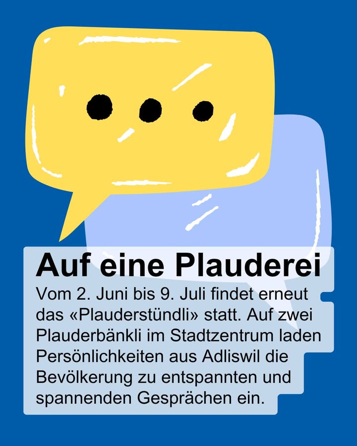 Vom 2. Juni bis 9. Juli findet erneut das «Plauderstündli» stat …
