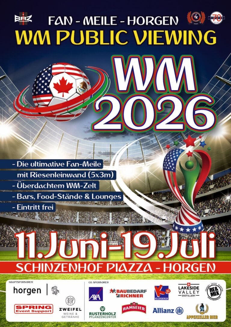 WM Public Viewing 2026 in Horgen: Fussballsommer auf der Piazza Sc …