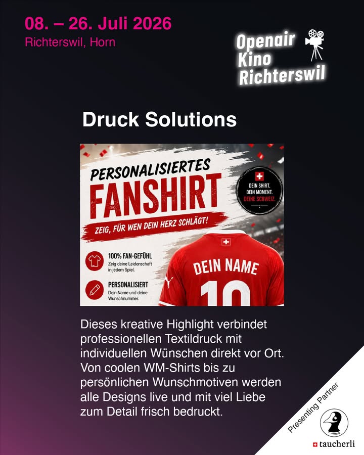 Gastromeile 2026: Druck Solutions 👕
Weiter geht es mit der V …