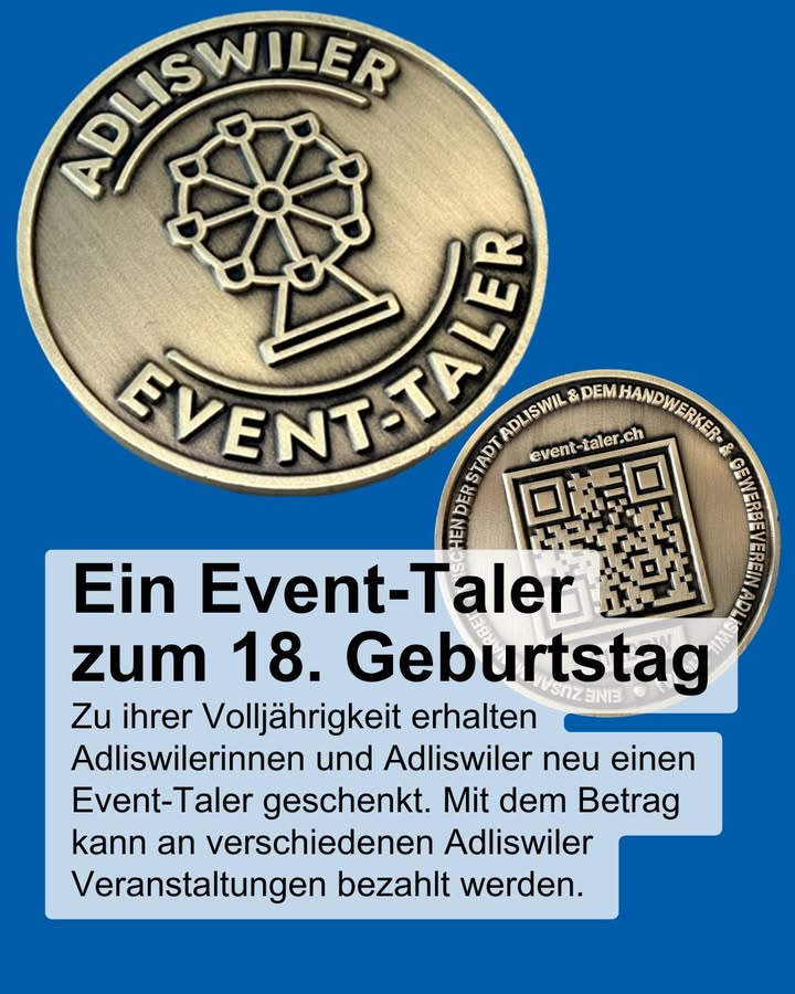 Zur Feier ihrer Volljährigkeit erhalten Adliswilerinnen und Adlis …